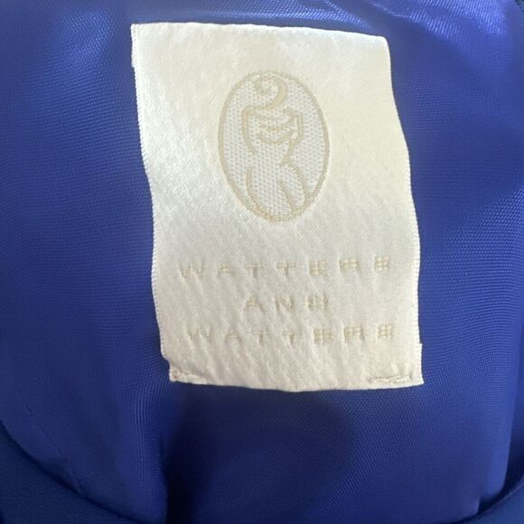 Watters & Watters Sz 20 MOB MOG Long Gown & Blazer Cobalt Blue Sheath Embroidery - Picture 13 of 16